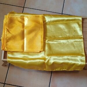 Vibrant Yellow Satin Fabric Napkins Set Of Four